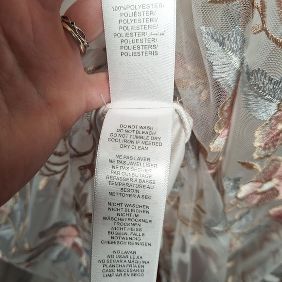 NWT $180 Adrianna Papell Blush Multicolor Floral Embroidered Midi Dress Size 12 - Picture 11 of 12